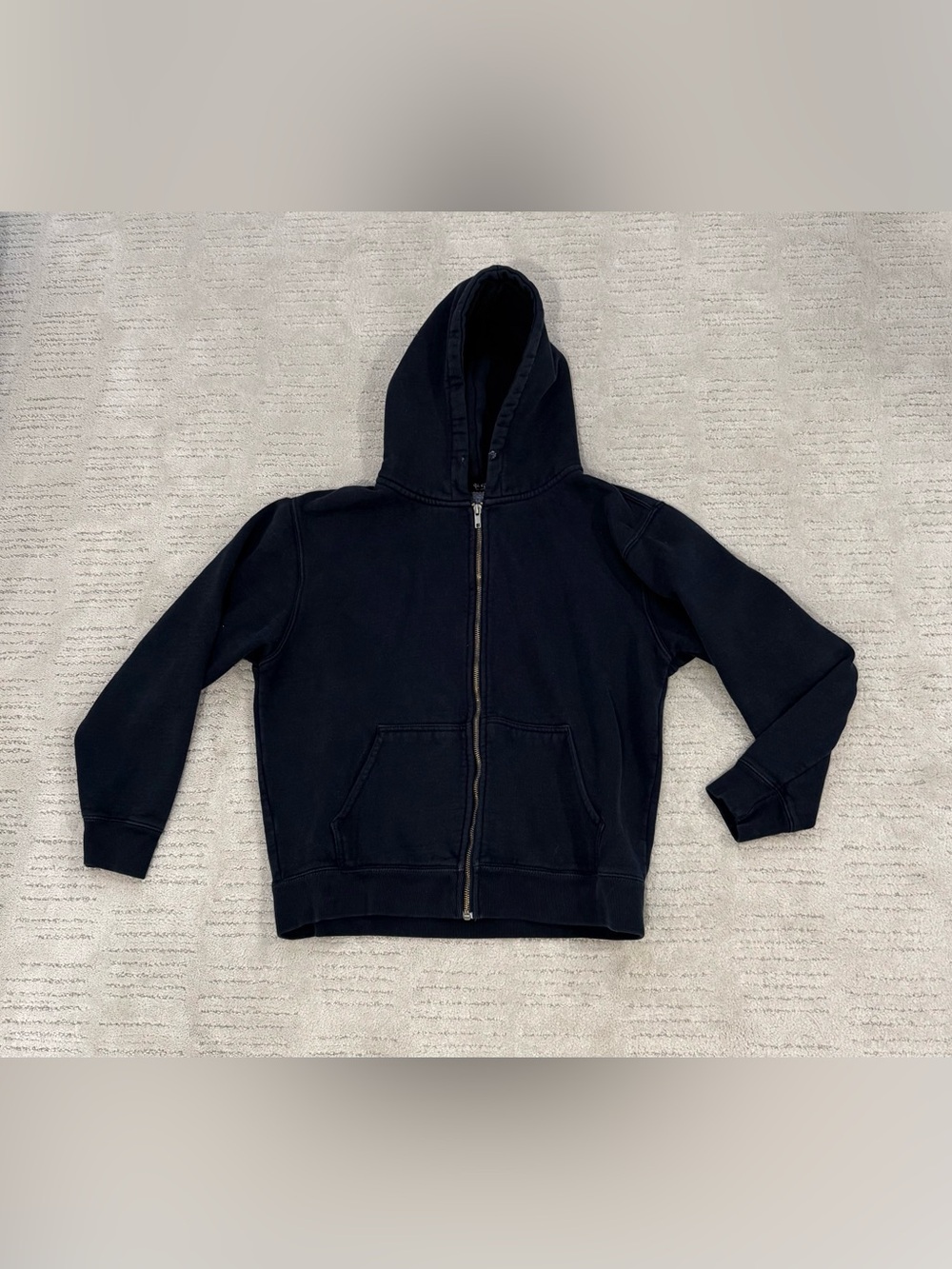 Brandy Melville John Galt Navy Zip-Up Hooded Sweatshirt